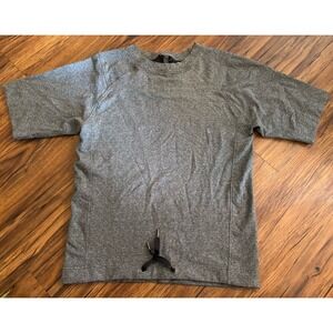 Lululemon Short Sleeve Tunic Drawstring Sweatshirt size 6 Gray Heather Womens